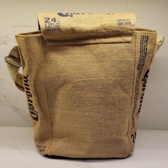 TOTE Corona Beer Canvas Bag Cross over Shoulder Strap Organic  Messenger Unisex - Picture 3 of 8